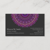 Lila bunter BlumenMandala Visitenkarte (Rückseite)