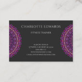 Lila bunter BlumenMandala Visitenkarte (Rückseite)