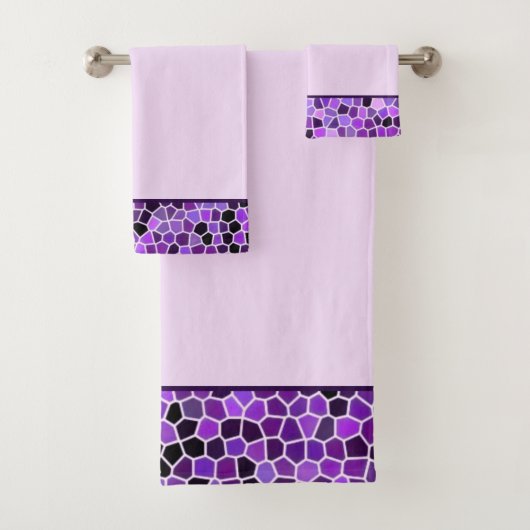 Lila Buntglas Badhandtuch Set (Insitu)