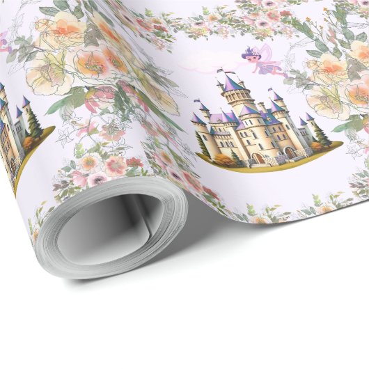 Lila Burg Thema Geschenkpapier (Rolleneckpunkt)