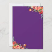 Lila Burgund Orange Weinberg Hochzeit Einladung (Rückseite)