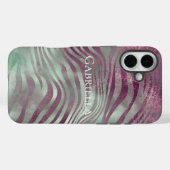 Lila Burgundy Aqua Mint Zebra Case-Mate iPhone Hülle (Rückseite (Horizontal))