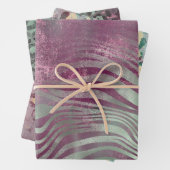 Lila Burgundy Aqua Mint Zebra Geschenkpapier Set (Beispiel)
