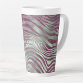 Lila Burgundy Aqua Mint Zebra Milchtasse (Rechte Ecke)