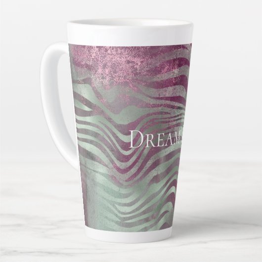 Lila Burgundy Aqua Mint Zebra Milchtasse (Linke Ecke)
