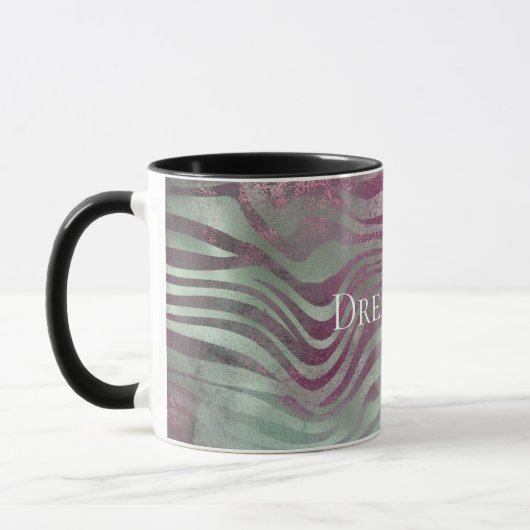 Lila Burgundy Aqua Mint Zebra Tasse (Links)