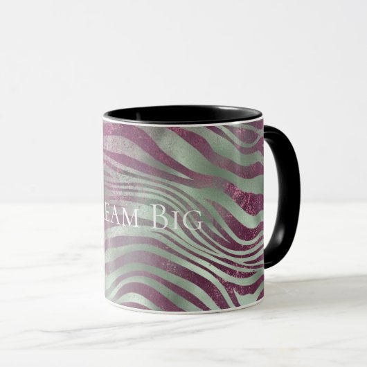 Lila Burgundy Aqua Mint Zebra Tasse (VorderseiteRechts)