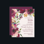Lila Burgundy Floral 90. Geburtstagsgroßmutter<br><div class="desc">Schöne und elegante Pflaume lila und bordeauxfarben Aquarell mit grünen Blätter und Blattwerk, botanische Aquarell 90. Geburtstagsparty Einladung für eine "Mutter, Großmutter und Freundin". Diese Geburtstagsfeier lädt mich in meine Birthday Party Collection ein. Kontaktieren Sie mich, um Hilfe bei Ihren Anpassungen zu erhalten oder um zusätzliche Matching oder Koordination von...</div>