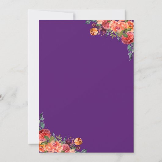 Lila Burgundy Orange Probe Dinner Einladung (Rückseite)