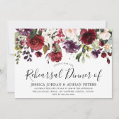 Lila Burgundy Red Blush Probe Dinner Einladung (Vorderseite)