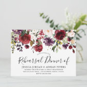 Lila Burgundy Red Blush Probe Dinner Einladung (Stehend Vorderseite)