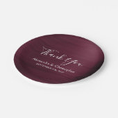 Lila Burgundy Wedding Vielen Dank Pappteller (Schrägansicht)