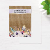 Lila Burlap-Blume Boho Earring-Display-Karten (Schreibtisch)