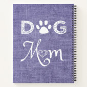 Lila Burlap Dog Mama Notebook Notizblock (Rückseite)