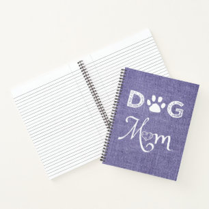 Lila Burlap Dog Mama Notebook Notizblock