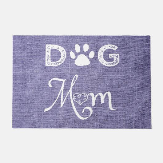 Lila Burlap Hund Mama Dog Mat Fußmatte (Vorderseite)