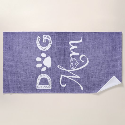 Lila Burlap Hund Mama Strandtuch (Vorderseite)