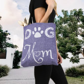 Lila Burlap Hund Mama Tote Bag Tasche