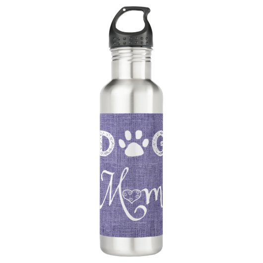 Lila Burlap Hund Mama Wasser Flasche Edelstahlflasche (Vorderseite)