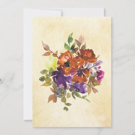 Lila Burnt Orange Christliche Hochzeit Einladung (Rückseite)