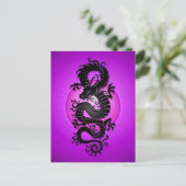 Lila Burst chinesischer Drache Postkarte (Stehend Vorderseite)