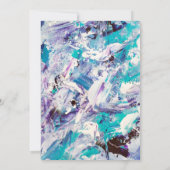 lila Bürstenstöcke in Meeresblau Einladung (Rückseite)