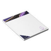 Lila Business-Branding-Notepad aus schwarzem Marmo Notizblock (angewinkelt)