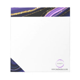Lila Business-Branding-Notepad aus schwarzem Marmo Notizblock