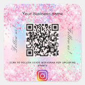 Lila Business-Salon mit rosa Rosa-Farbton, qr-Code Quadratischer Aufkleber (Vorderseite)