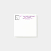 Lila Business Schriftart White Square Hinweis Post-it Klebezettel (Vorderseite)