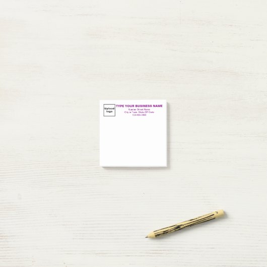 Lila Business Schriftart White Square Hinweis Post-it Klebezettel (Auf Schreibtisch)