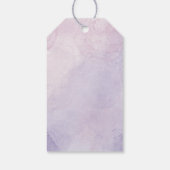 Lila Butterfliegen Aquarellfarben Wildblume Danke Geschenkanhänger (Rückseite)