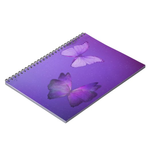Lila Butterflies SpiralNotebook Notizblock (Linke Seite)