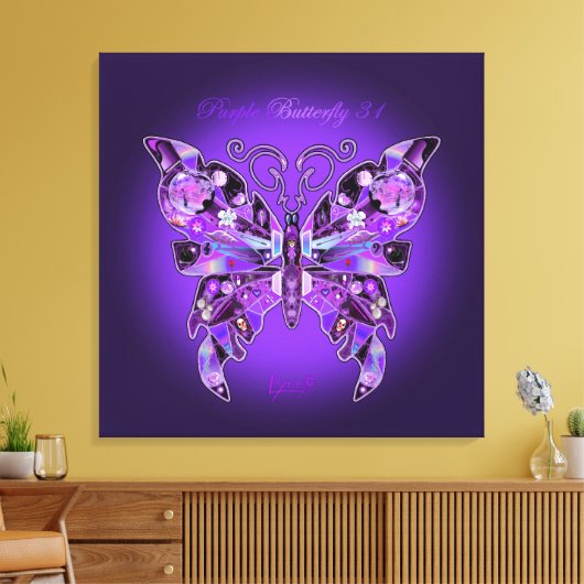 Lila Butterfly 31-Notebook Leinwanddruck (Insitu (Wohnzimmer))