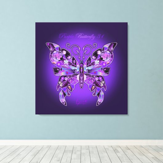 Lila Butterfly 31-Notebook Leinwanddruck (Insitu (Holzboden))