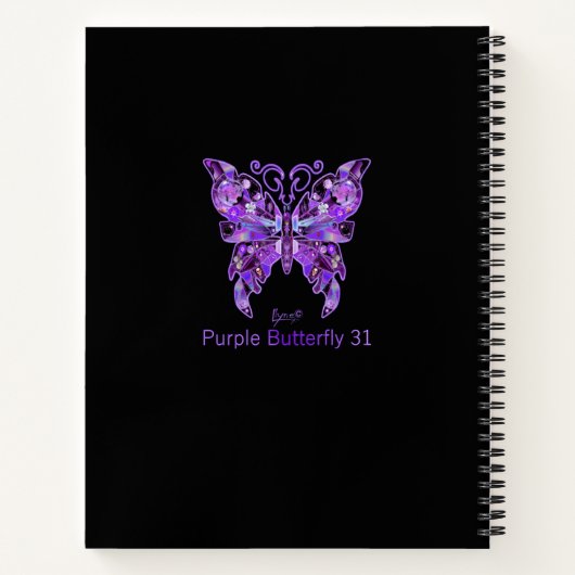 Lila Butterfly 31-Notebook Notizblock (Rückseite)
