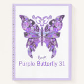 Lila Butterfly 31-Notebook Notizblock (Vorderseite)