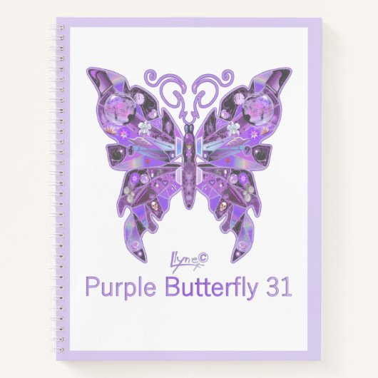 Lila Butterfly 31-Notebook Notizblock (Vorderseite)