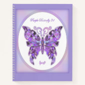 Lila Butterfly 31-Notebook Notizblock (Vorderseite)