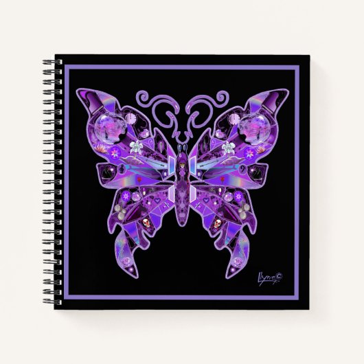 Lila Butterfly 31-Notebook Notizblock (Vorderseite)
