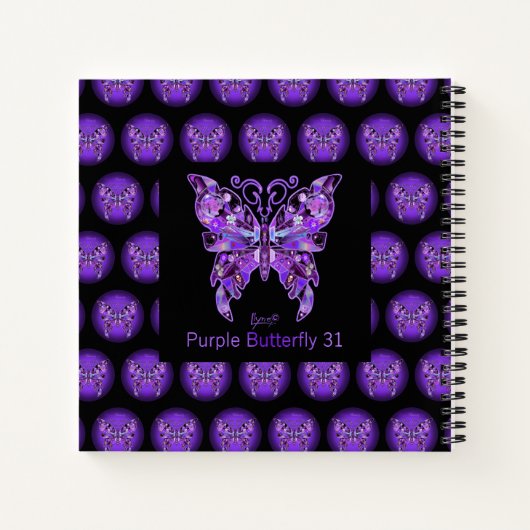 Lila Butterfly 31-Notebook Notizblock (Rückseite)