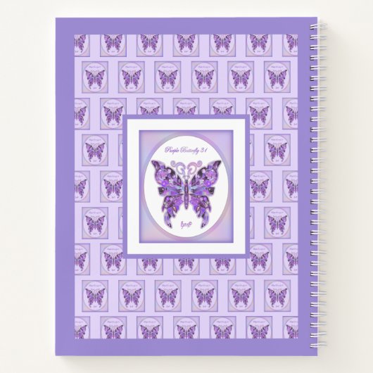 Lila Butterfly 31-Notebook Notizblock (Rückseite)
