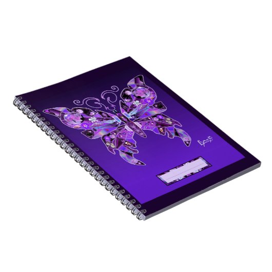 Lila Butterfly 31-Notebook Notizblock (Rechte Seite)