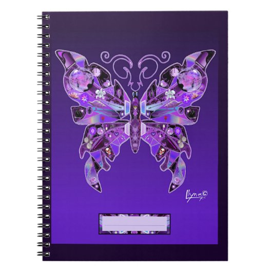 Lila Butterfly 31-Notebook Notizblock (Vorderseite)