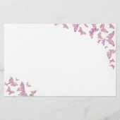 Lila Butterfly Advice Spiel Mr. Mrs. Brautparty Briefpapier (Rückseite)