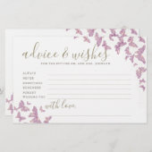 Lila Butterfly Advice Spiel Mr. Mrs. Brautparty Briefpapier (Vorne/Hinten)