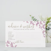 Lila Butterfly Advice Spiel Mr. Mrs. Brautparty Briefpapier (Stehend Vorderseite)