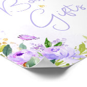 Lila Butterfly Baby Duschbücher und Geschenke Poster (Ecke)