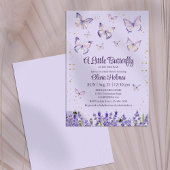 Lila Butterfly Baby Dusche Einladung
