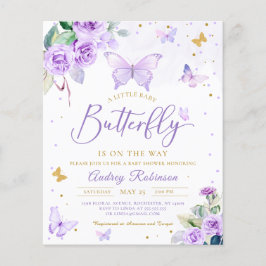 Lila Butterfly Baby Dusche laden ein